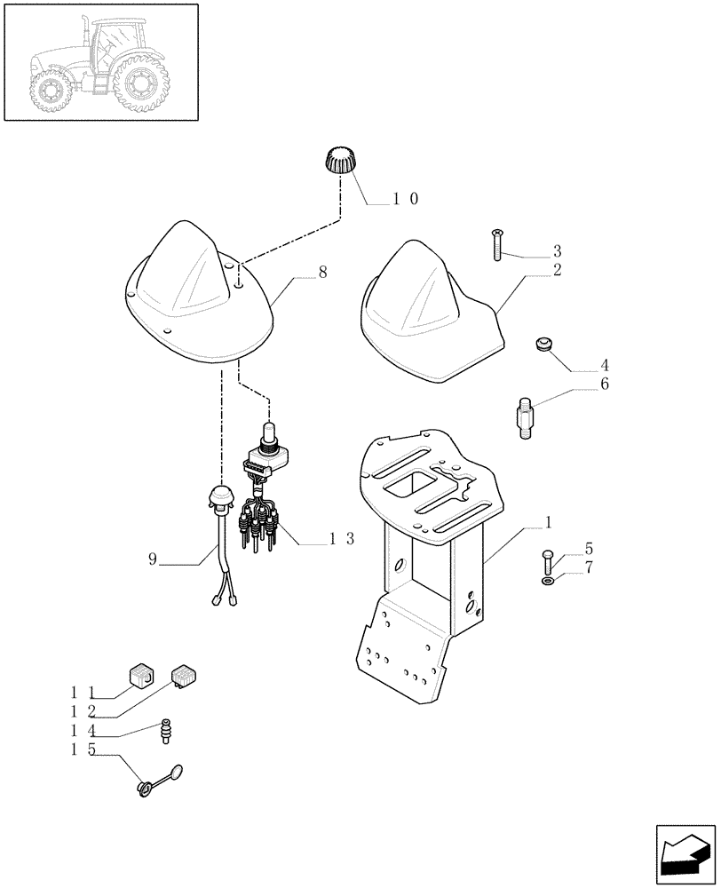 Схема запчастей Case IH PUMA 210 - (1.96.0) - GEARSHIFT SUPPORT (10) - OPERATORS PLATFORM/CAB