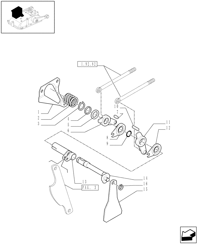 Схема запчастей Case IH JX1095N - (1.82.5[01]) - LIFT CONTROL (07) - HYDRAULIC SYSTEM