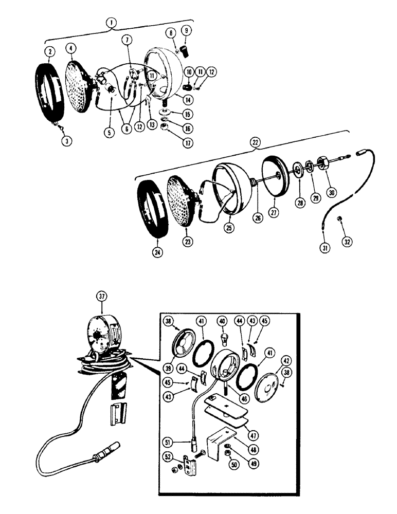 Схема запчастей Case IH 930 - (2-058[1]) - A20965 COMBINATION TAIL LAMP, CULTIVATING LAMP ATTACHMENT (04) - ELECTRICAL SYSTEMS