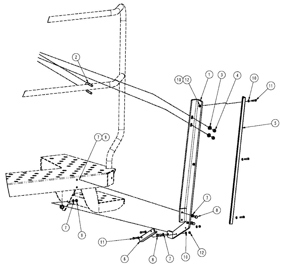 Схема запчастей Case IH SPX3320 - (04-027) - WALKWAY PROTECTOR GROUP Suspension & Frame