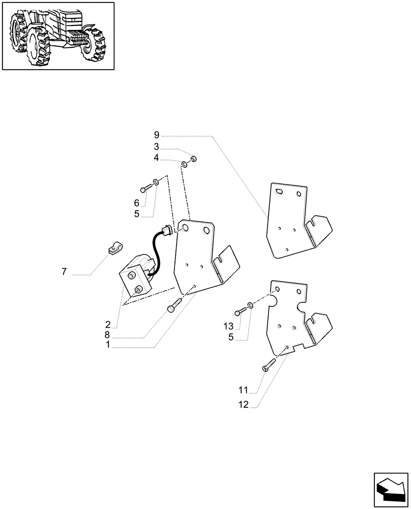 Схема запчастей Case IH MAXXUM 130 - (1.91.1/03) - RADAR UNIT - UK (VAR.332703) (10) - OPERATORS PLATFORM/CAB