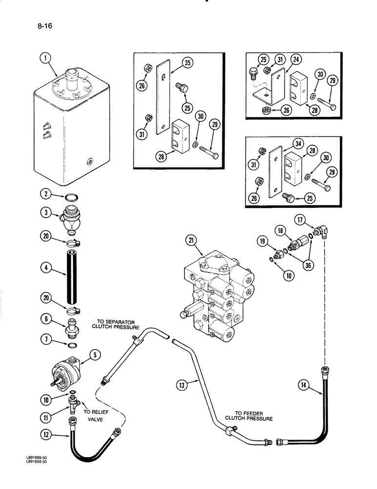 Схема запчастей Case IH 1670 - (8-16) - HEADER LIFT SUPPLY SYSTEM (07) - HYDRAULICS