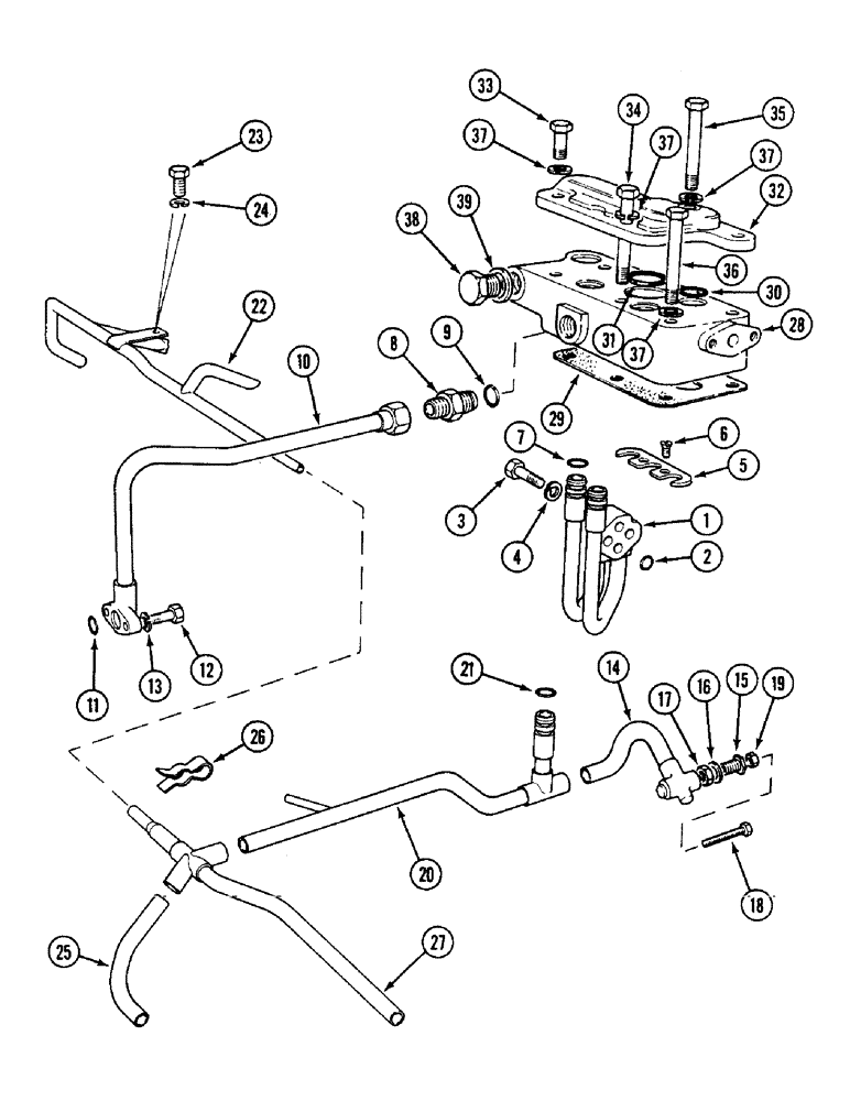 Схема запчастей Case IH 1594 - (8-270) - REAR AXLE HYDRAULIC TUBES (08) - HYDRAULICS