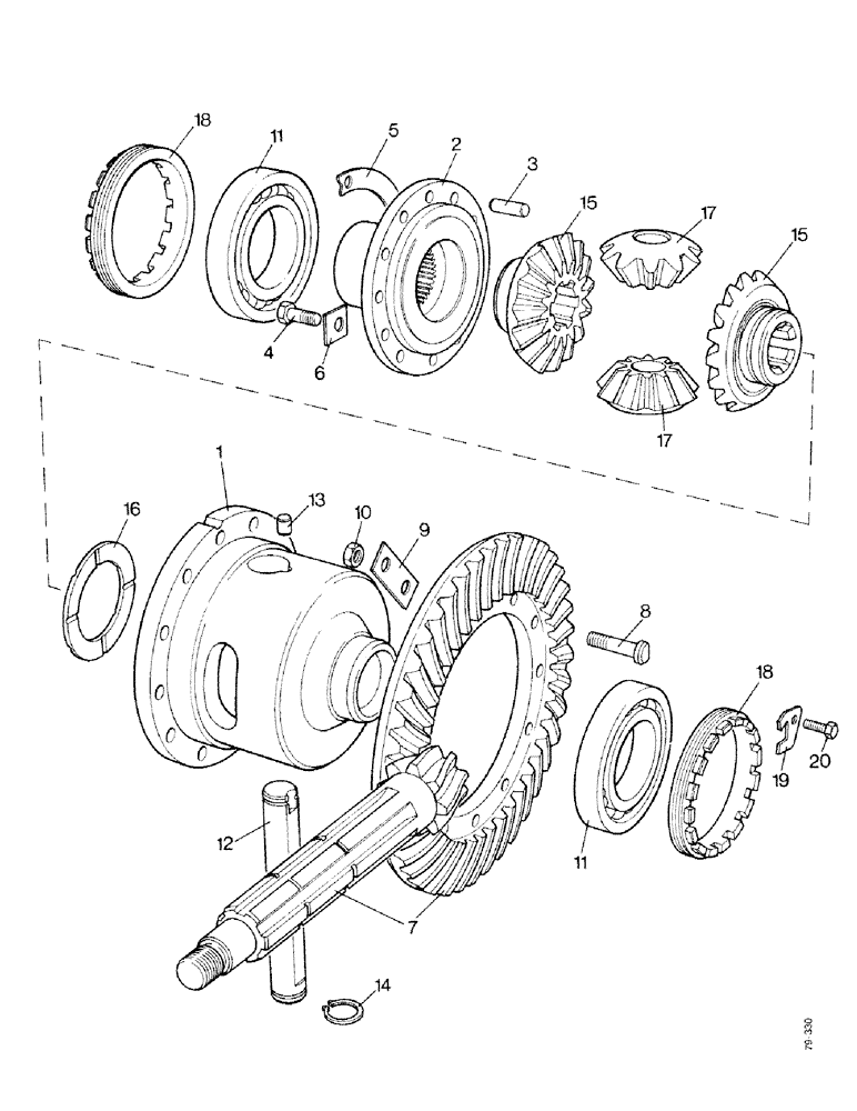 Схема запчастей Case IH 1490 - (D10-1) - DIFFERENTIAL, SYNCHROMESH, POWER SHIFT, MFD (03) - POWER TRAIN