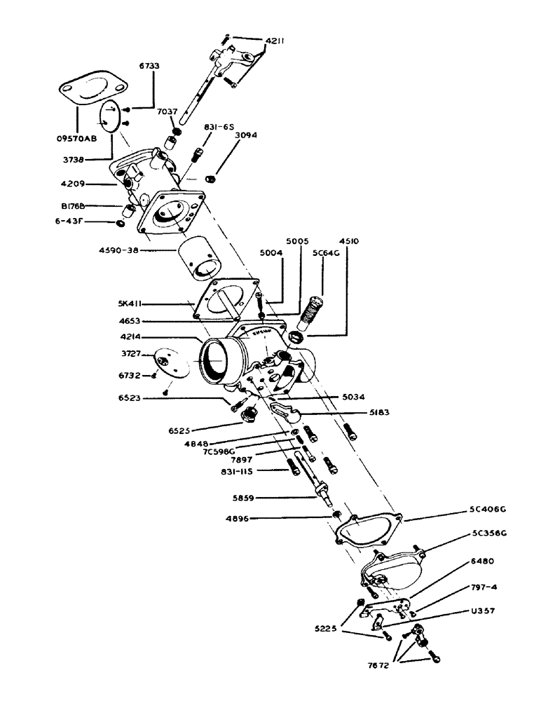 Схема запчастей Case IH 900 - (058) - L.P. GAS ENGINE, PARTS FOR A11790 ENSIGN CARBURETOR, 1-1/2 MODEL KGL, ENSIGN NUMBER 4206 (03) - FUEL SYSTEM