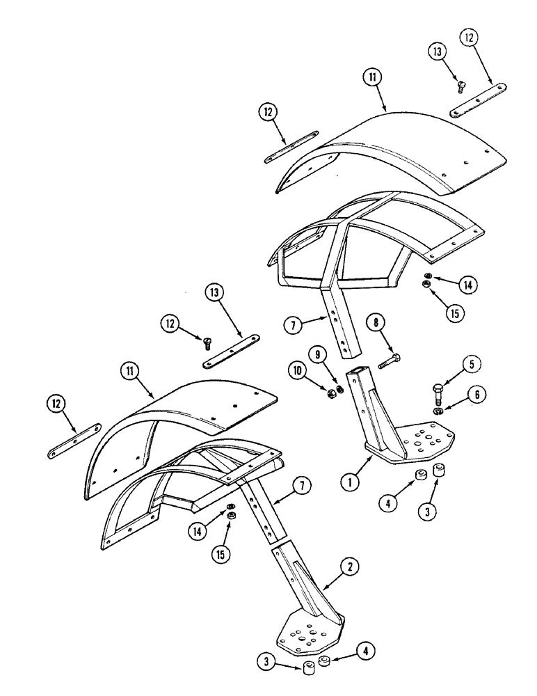 Схема запчастей Case IH 1494 - (9-414) - FENDER, FRONT, MFD TRACTORS ONLY, P.I.N. 11518001 AND AFTER (09) - CHASSIS/ATTACHMENTS