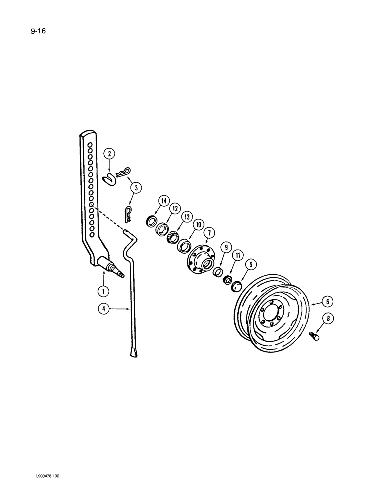 Схема запчастей Case IH 735 - (9-16) - GAUGE WHEEL 