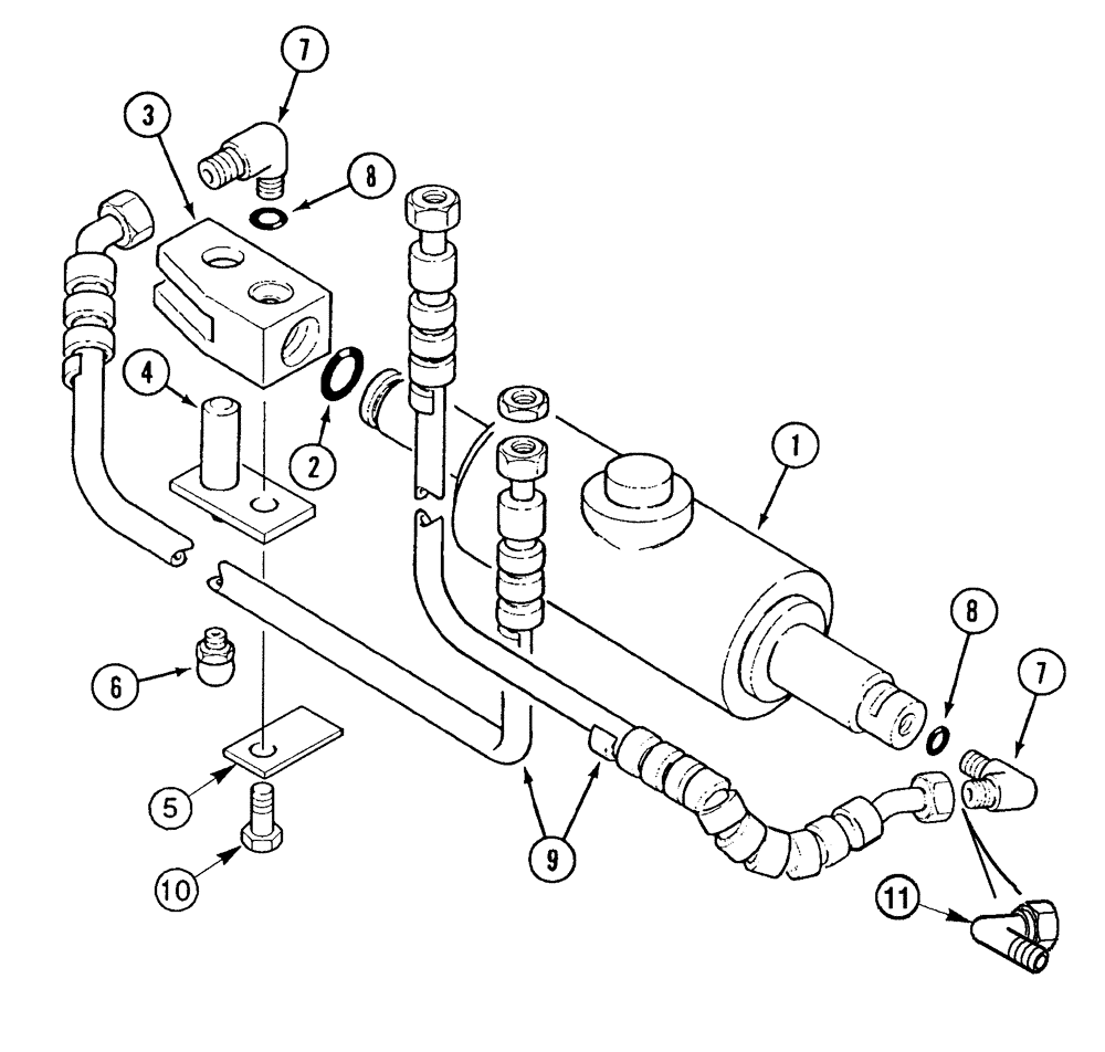 Схема запчастей Case IH MX90C - (05-05) - POWER STEERING CYLINDER AND TUBES - 2 W.D. (05) - STEERING