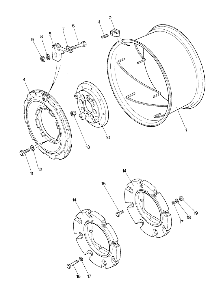 Схема запчастей Case IH 1690 - (T02-5) - POWER ADJUSTED REAR WHEELS (11) - WHEELS & WEIGHTS