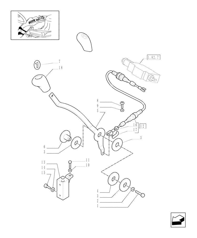 Схема запчастей Case IH JX1075C - (1.92.82[04]) - SIMPLE DOUBLE EFFECT DISTRIBUTOR - LEVER AND KNOB (10) - OPERATORS PLATFORM/CAB