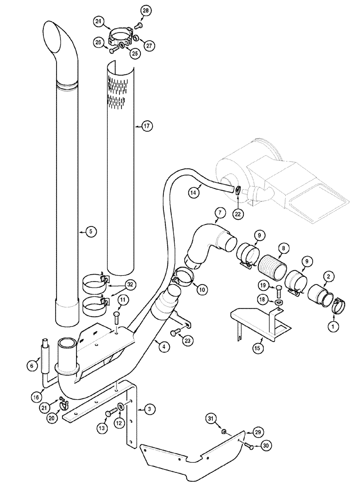 Схема запчастей Case IH MX120 - (02-15) - VERTICAL EXHAUST - ROPS - WITH ASPIRATOR (02) - ENGINE