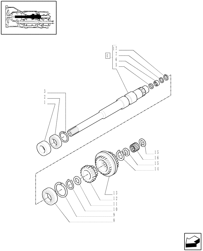 Схема запчастей Case IH JX1075N - (1.28.1[01]) - TRANSMISSION GEARS (03) - TRANSMISSION