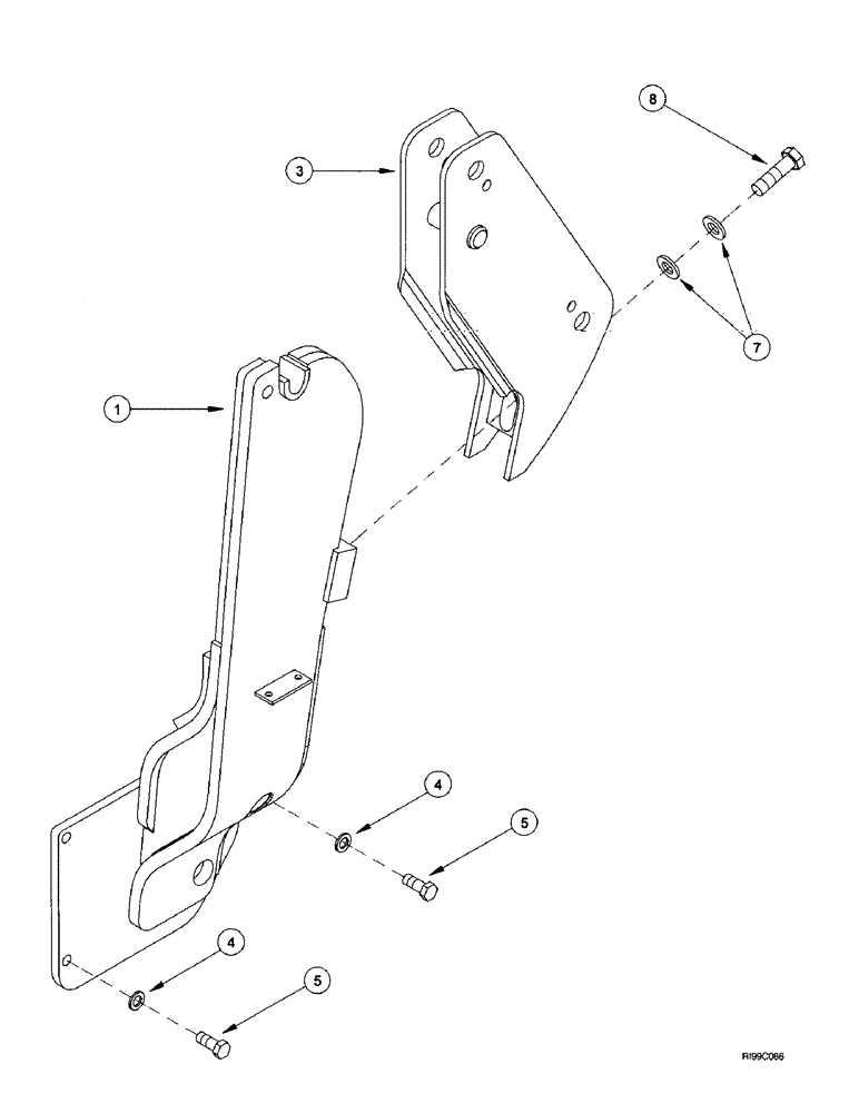 Схема запчастей Case IH L700 - (9-08) - MOUNTING BRACKETS (MX150 - MX170) (09) - CHASSIS/ATTACHMENTS