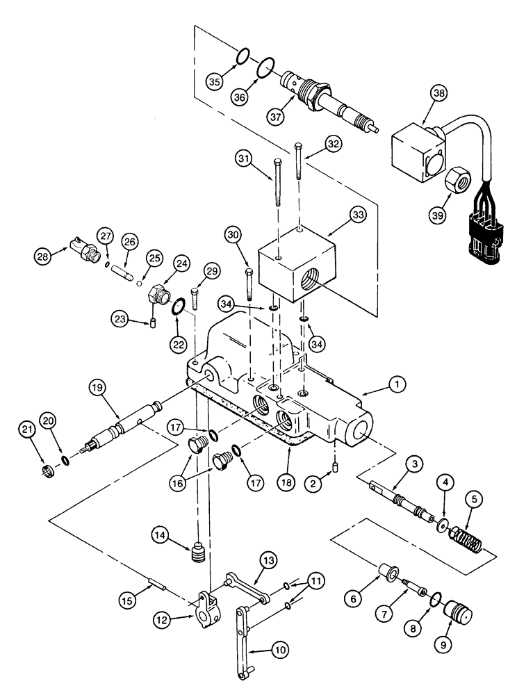 Схема запчастей Case IH 2155 - (6-24) - HYDROSTATIC PUMP ASSEMBLY, CONTROL VALVE (03) - POWER TRAIN