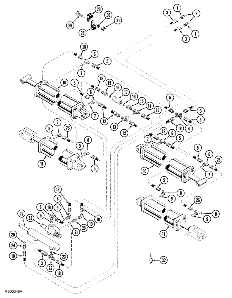 Схема запчастей Case IH 5850 - (08-16) - WING LIFT HYDRAULIC CIRCUIT, DOUBLE FOLD, 43 FOOT AND 45 FOOT WIDE (08) - HYDRAULICS