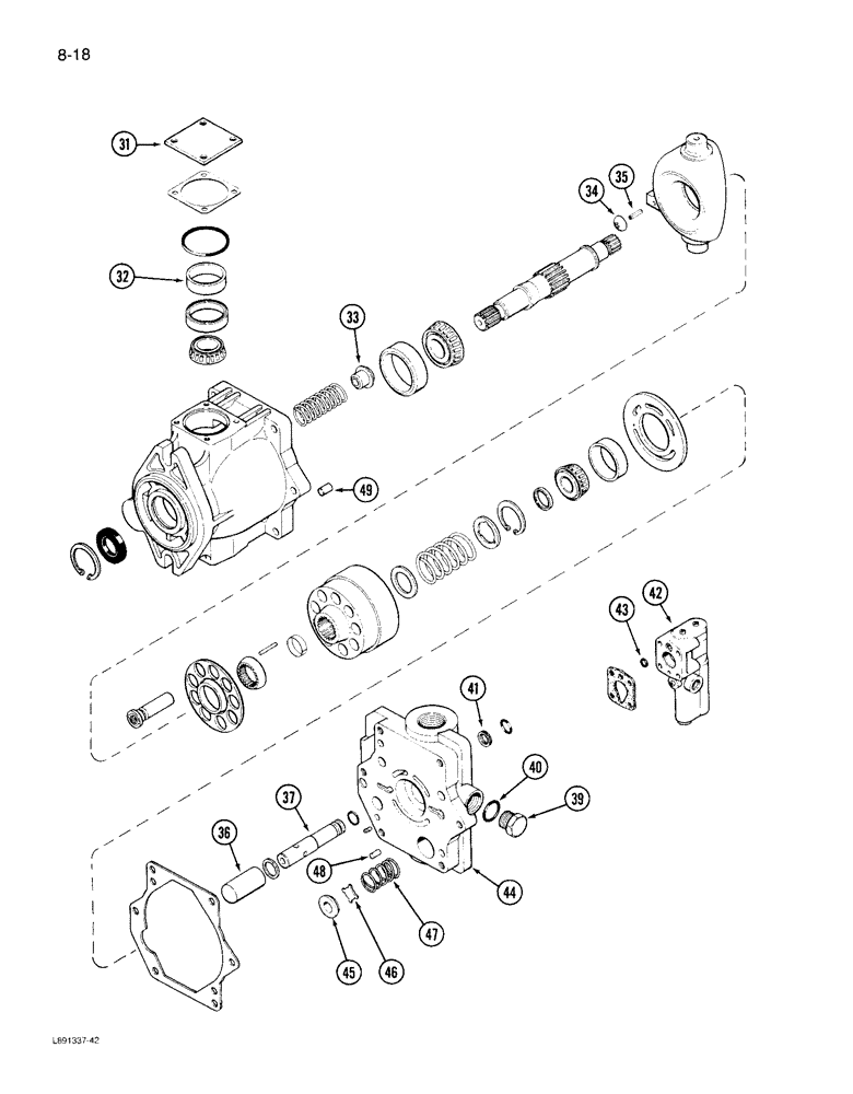 Схема запчастей Case IH 1844 - (8-18) - HYDRAULIC PUMP (07) - HYDRAULICS