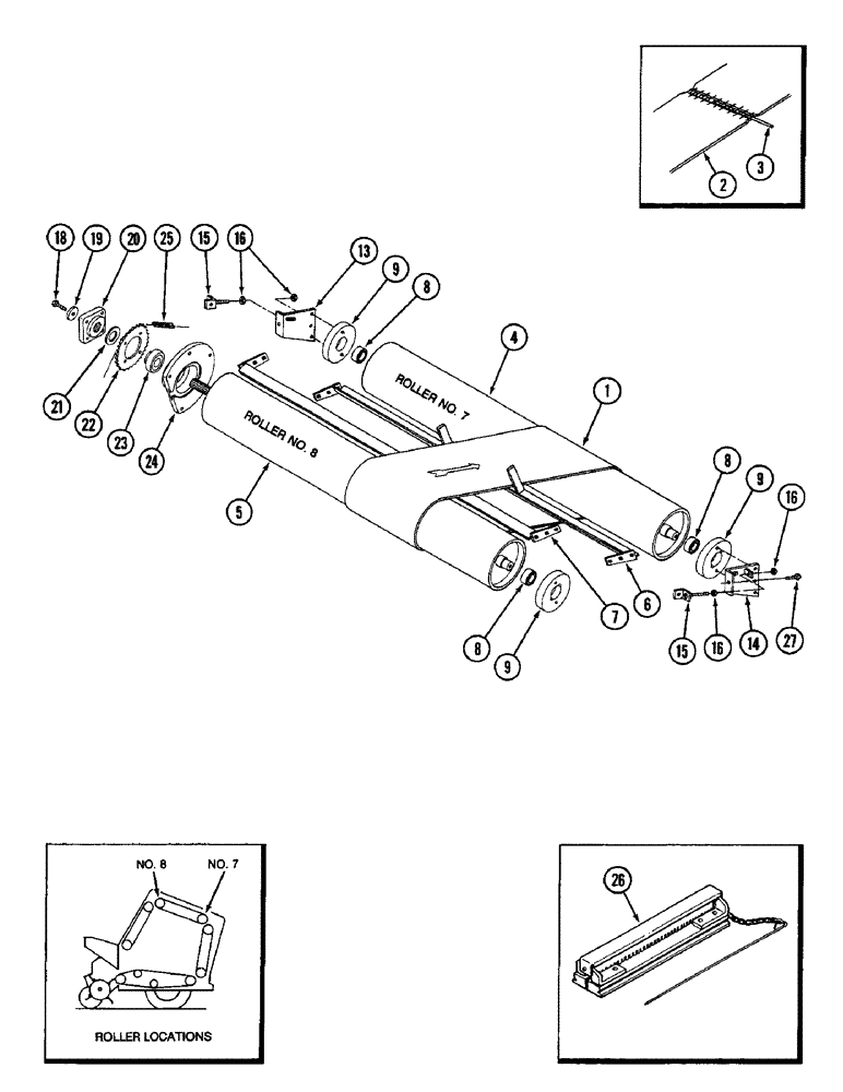 Схема запчастей Case IH 3440 - (46) - BELTS AND ROLLER ASSEMBLIES 7 AND 8 