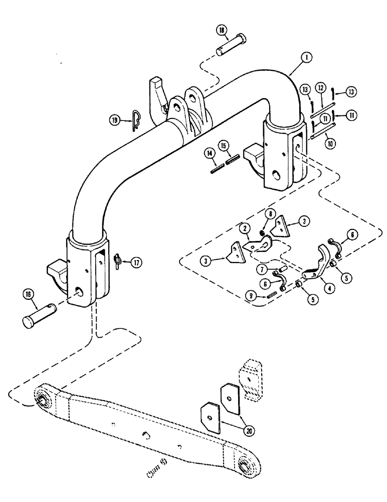 Схема запчастей Case IH 1370 - (229A) - QUICK HITCH COUPLER, USED PRIOR TO TRACTOR SERIAL NUMBER 8726932 (09) - CHASSIS/ATTACHMENTS