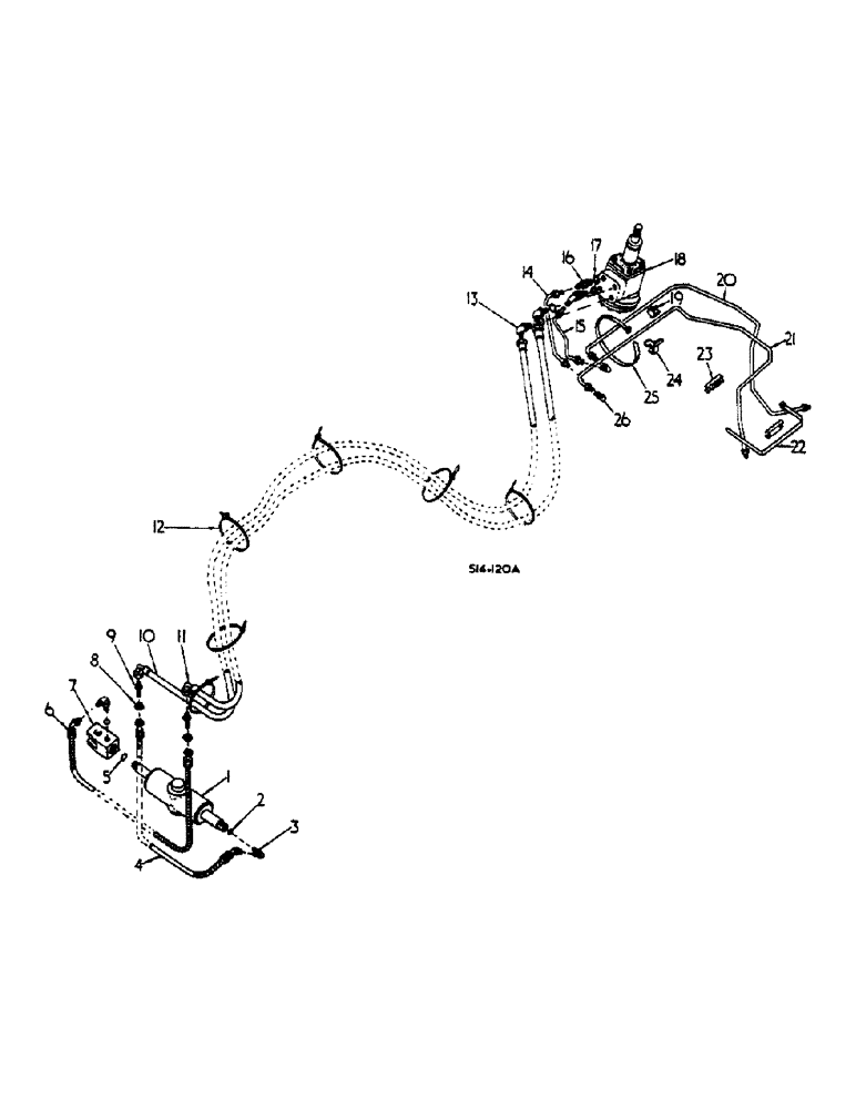 Схема запчастей Case IH 574 - (10-012) - POWER STEERING, DANFOSS STEERING, 574 UP TO S/N 10443, 2500 UP TO S/N 604 (07) - HYDRAULICS