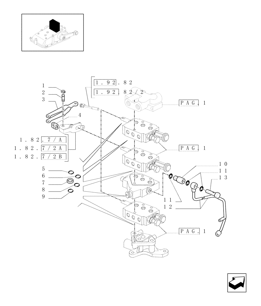 Схема запчастей Case IH JX1070N - (1.82.7/02[02]) - (VAR.390-498/2) THREE REMOTE VALVES & FLOW-RATE REGULATOR - PIPES AND RINGS - C5484 (07) - HYDRAULIC SYSTEM