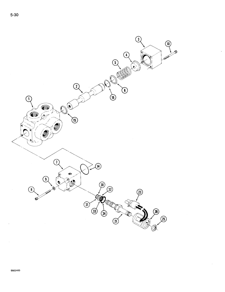 Схема запчастей Case IH 9210 - (5-030) - DOUBLE SELECTOR VALVE, STEERABLE AXLE HYDRAULICS (05) - STEERING