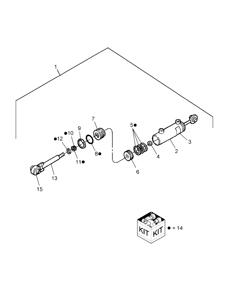 Схема запчастей Case IH WDX1101 - (040[04]) - HYDRAULIC CYLINDER, TILT, 87018040 & 87058437 (35) - HYDRAULIC SYSTEMS