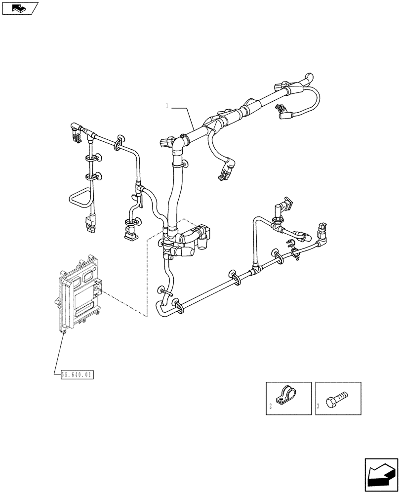 Схема запчастей Case IH P240 - (55.100.05) - MOTOR ELECTRIC INSTALLATION (504092092) (Jun 7 2011 1:38PM) (55) - ELECTRICAL SYSTEMS