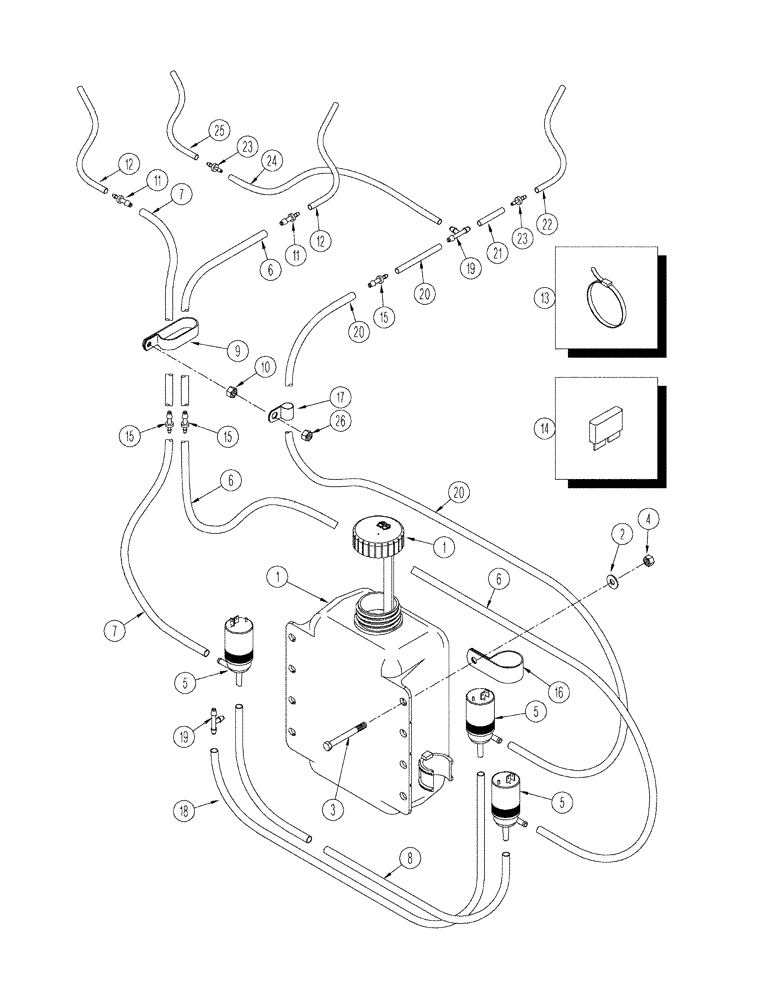 Схема запчастей Case IH STX325 - (04-03) - WINDSHIELD WASHER (04) - ELECTRICAL SYSTEMS