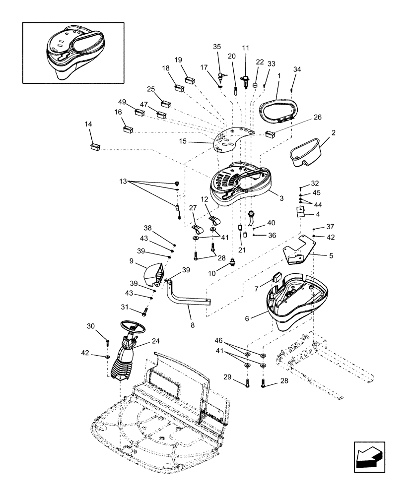 Схема запчастей Case IH WD1203 - (10.24[1]) - CAB CONTROLS, FROM YCG667001 (10) - CAB