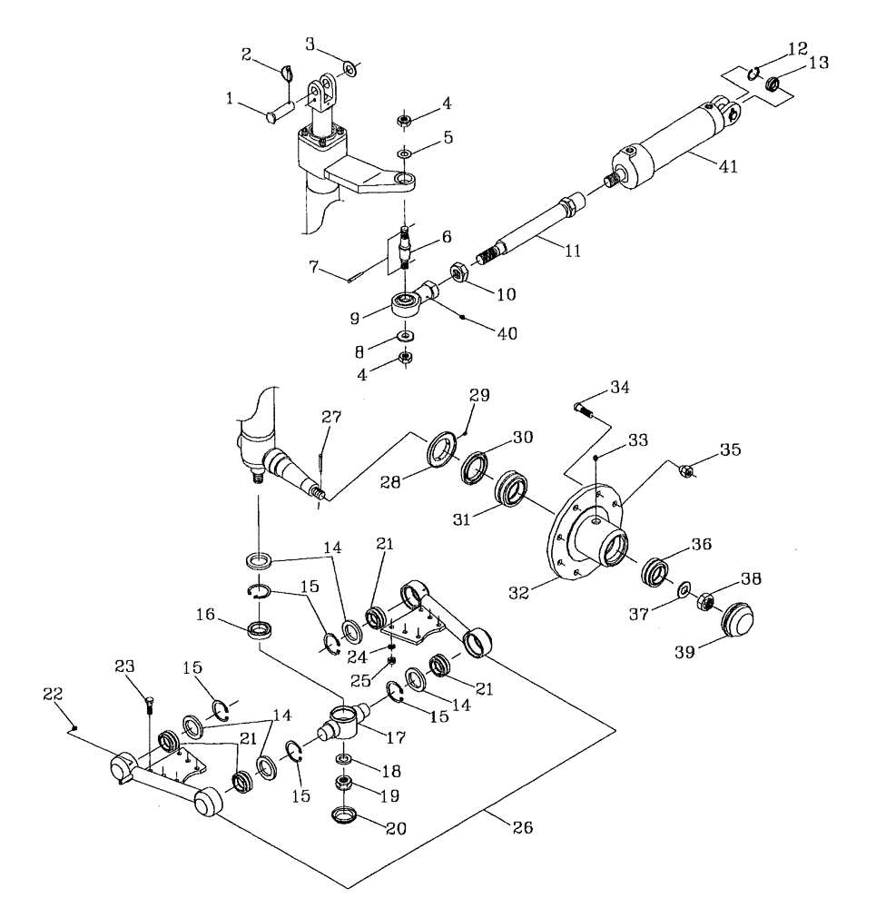 Схема запчастей Case IH 7700 - (A09[01]) - STEERING AND FRONT SUSPENSION Mainframe & Functioning Components