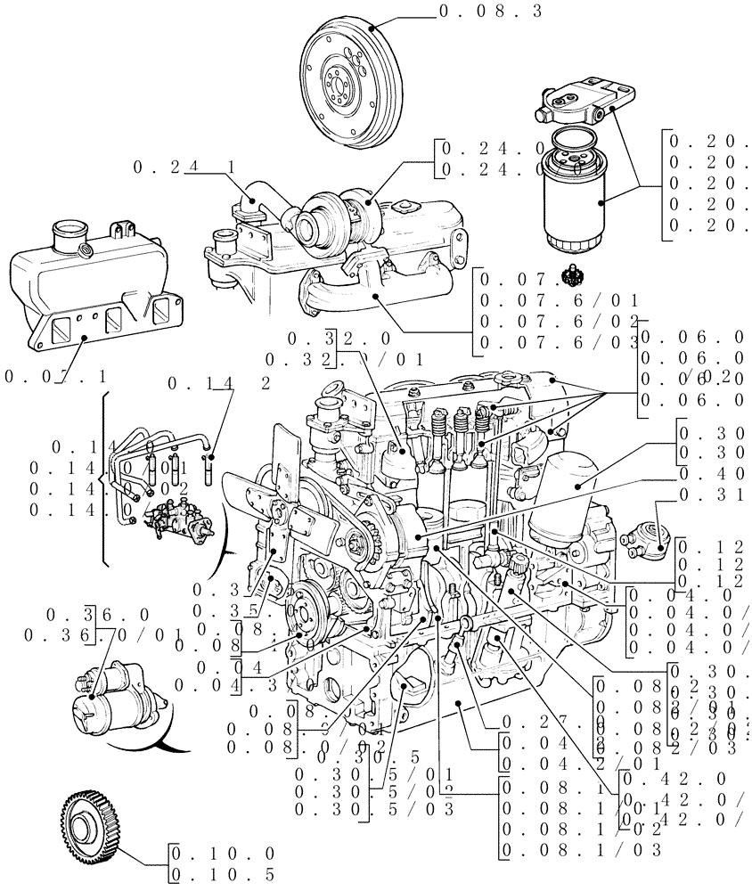 Схема запчастей Case IH JX95 - (SEC. 01) - ENGINE (00) - GENERAL