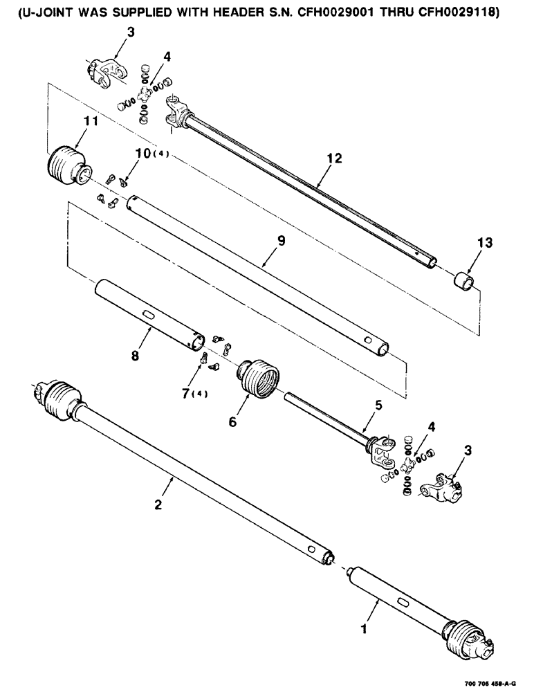 Схема запчастей Case IH 8830 - (2-02) - U-JOINT ASSEMBLY, U-JOINT WAS SUPPLIED WITH HEADER SERIAL NUMBER CFH0029001 THRU CFH0029118 (09) - CHASSIS