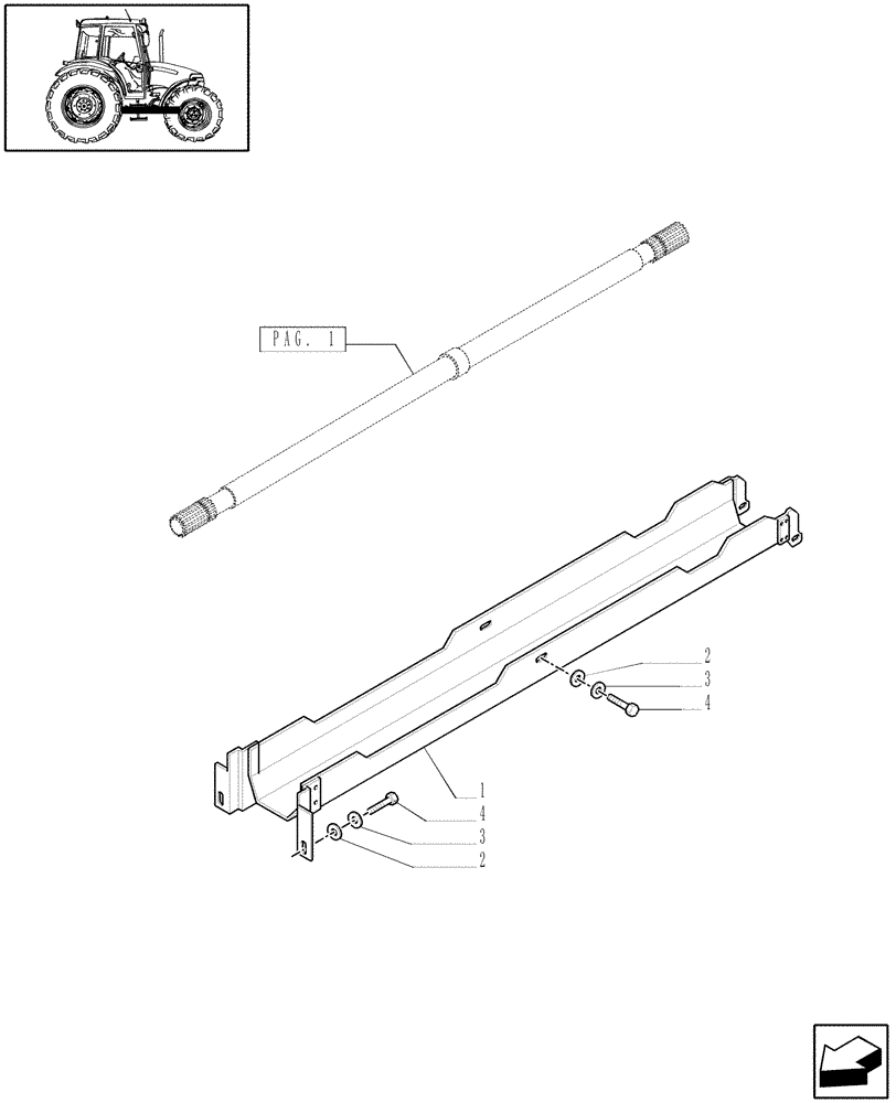 Схема запчастей Case IH JX90 - (1.38.5[02]) - 4WD PROPELLER SHAFT (04) - FRONT AXLE & STEERING