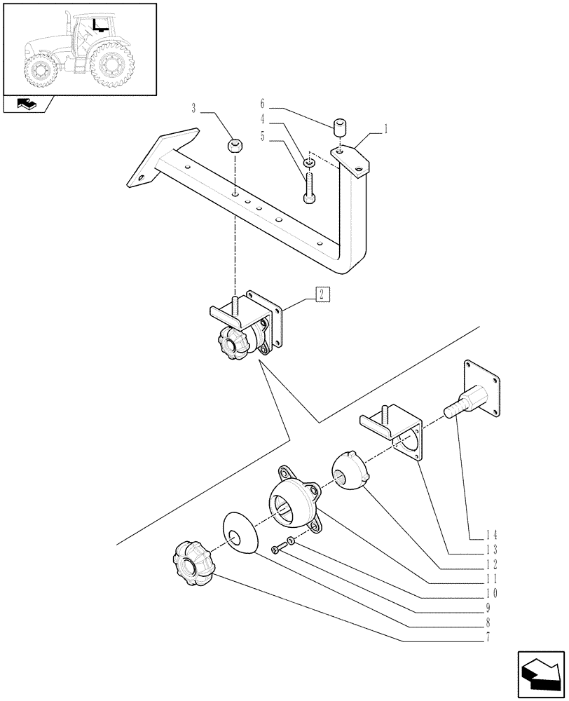 Схема запчастей Case IH PUMA 195 - (1.96.0) - (VAR.666) VIDEO SUPPORT BRACKET (10) - OPERATORS PLATFORM/CAB