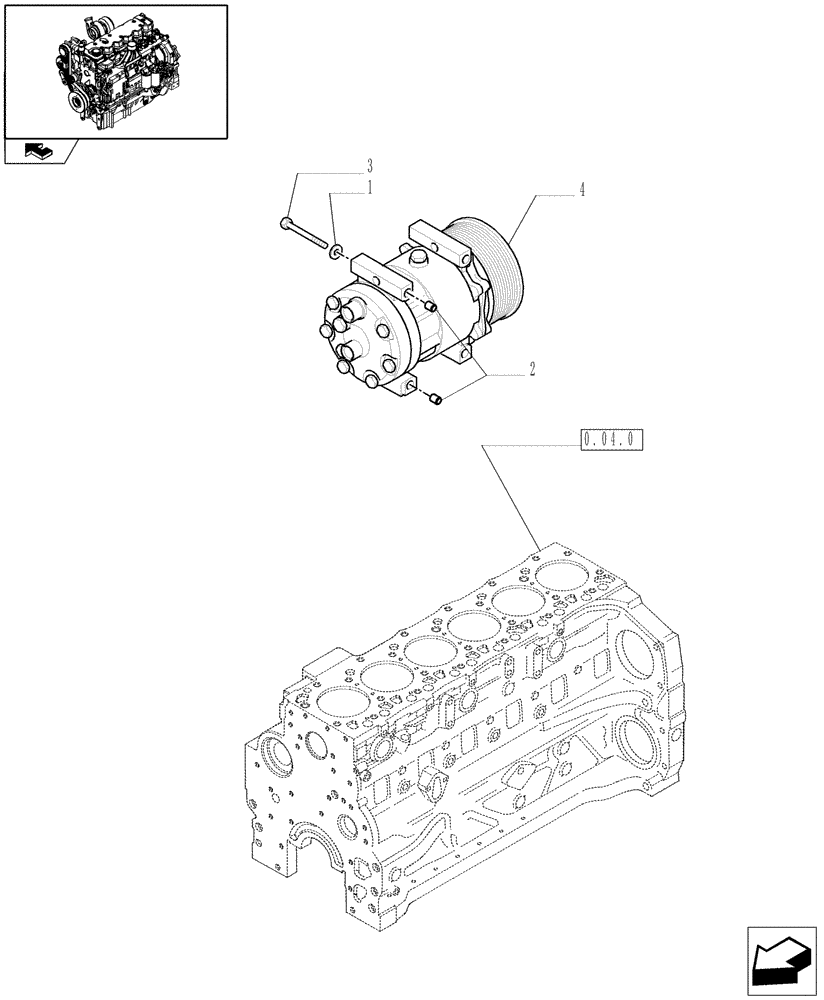 Схема запчастей Case IH PUMA 210 - (0.88.0) - COMPRESSOR - AIR CONDITIONING (01) - ENGINE