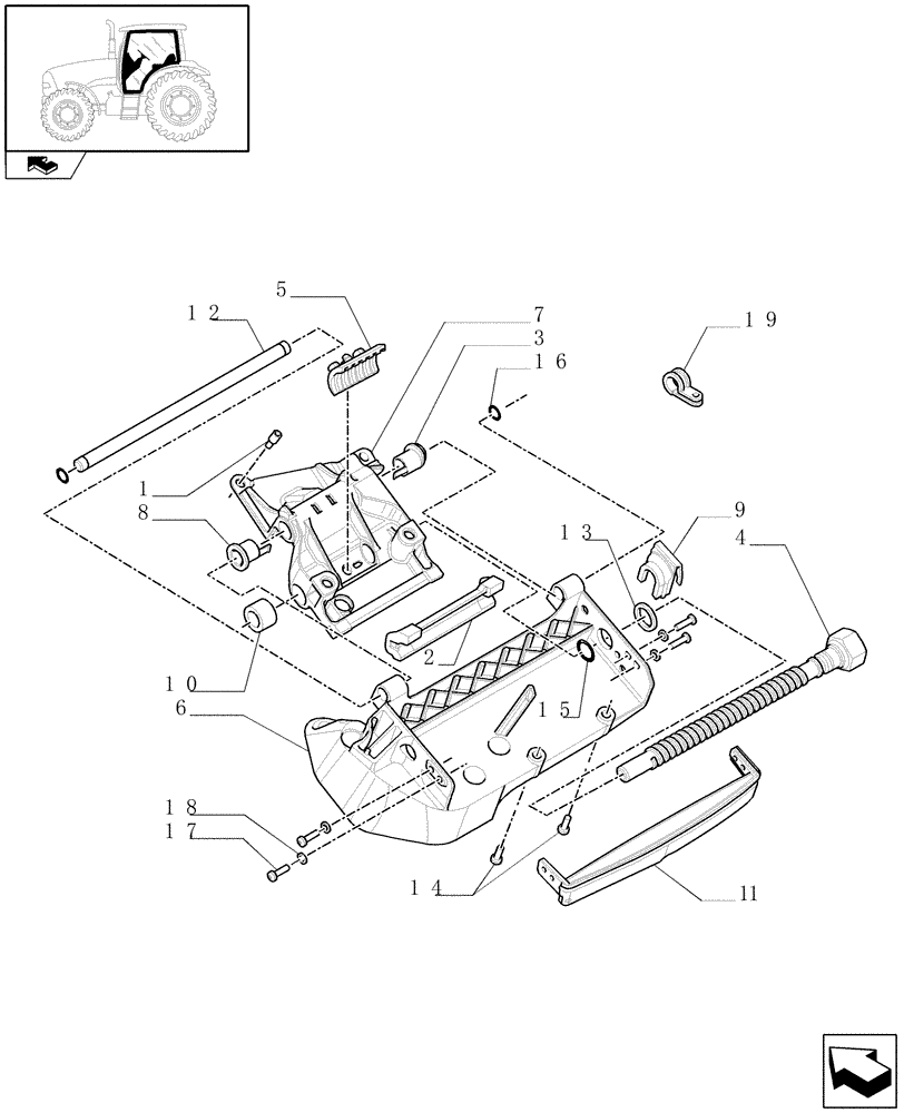 Схема запчастей Case IH PUMA 165 - (1.97.0/01[03]) - ARMREST CONTROL UNIT - SLIDE MECHANISM (10) - OPERATORS PLATFORM/CAB