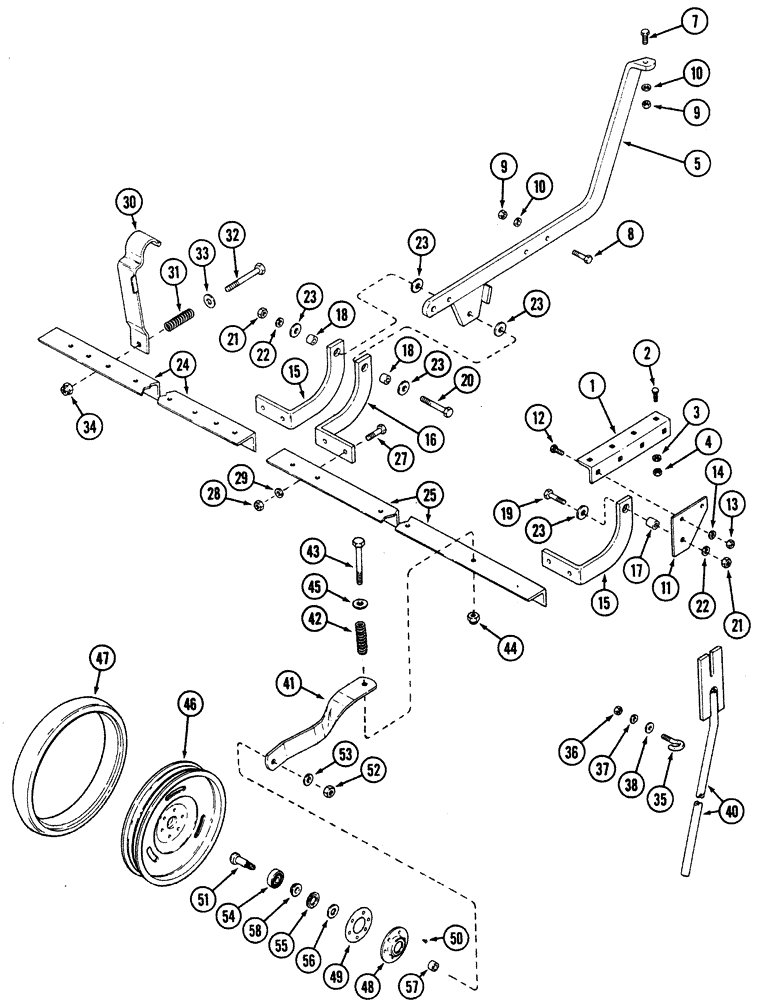 Схема запчастей Case IH 5300 - (9-084) - GANG PRESS WHEEL (09) - CHASSIS