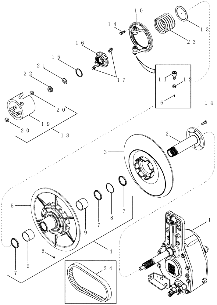 Схема запчастей Case IH 2388 - (09B-02[02]) - ROTOR DRIVE - PULLEY AND CAM - ASN JJC0273000 (14) - ROTOR, CONCANVES & SIEVE