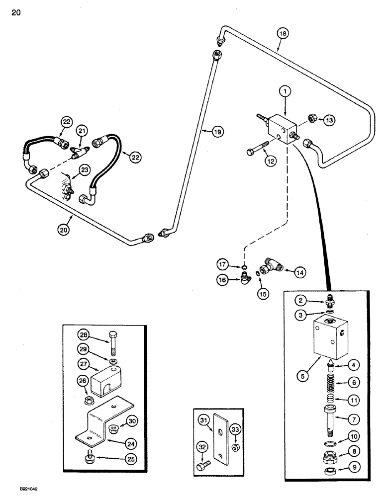 Схема запчастей Case IH 1660 - (020) - FOOT-N-INCH VALVE SYSTEM (29) - HYDROSTATIC DRIVE