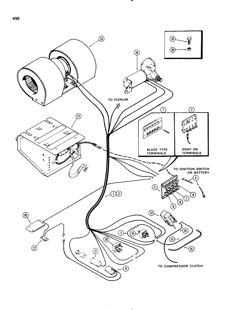 Схема запчастей Case IH 1270 - (496) - CAB, CONTROLS AND WIRING (09) - CHASSIS/ATTACHMENTS