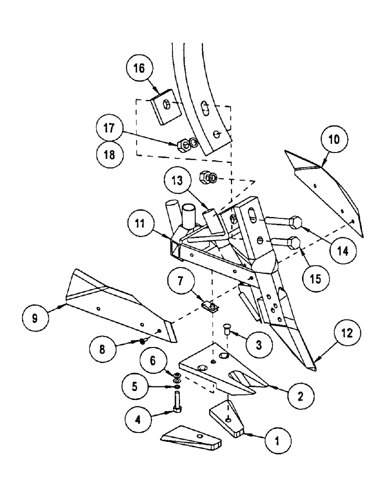 Схема запчастей Case IH CONCORD - (B60) - STANDARD ANDERSON OPENER, 10" DRY 