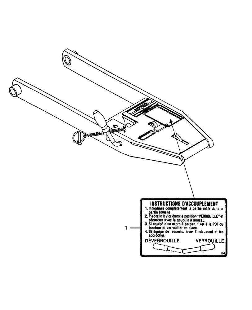 Схема запчастей Case IH BRX172 - (405.03) - MALE QUICK HITCH DECALS - FRENCH - 715423026 