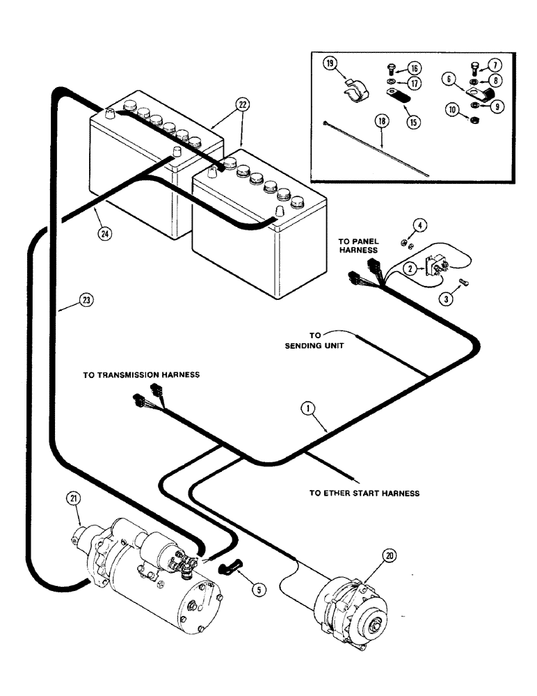 Схема запчастей Case IH 1370 - (078) - ENGINE HARNESS (04) - ELECTRICAL SYSTEMS