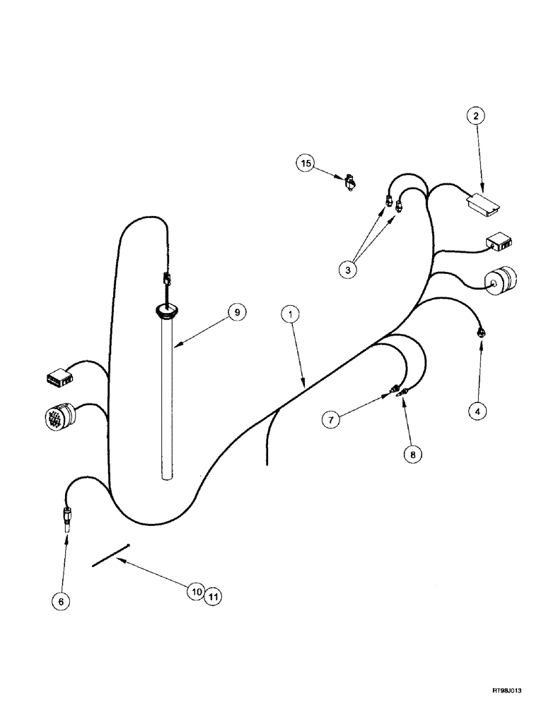 Схема запчастей Case IH MX200 - (4-008) - HARNESS, FRONT TO REAR (04) - ELECTRICAL SYSTEMS