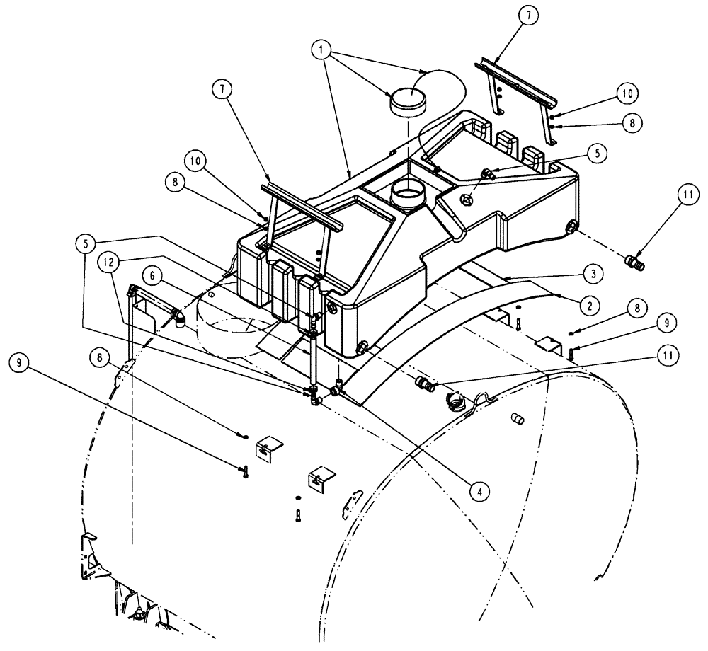 Схема запчастей Case IH SPX4410 - (09-076) - RINSE TANK GROUP, PLUMBING & INST Liquid Plumbing