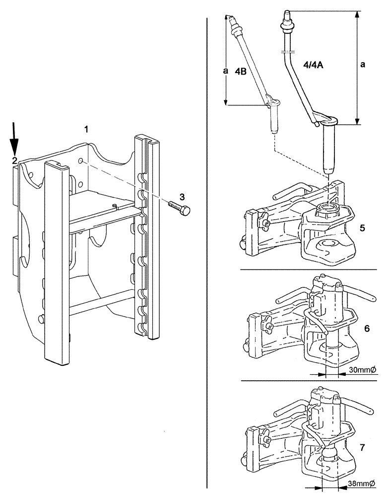 Схема запчастей Case IH C55 - (09C-09[01]) - TRAILER SUPPORT, TRAILER COUPLING / ..... ----> (09) - CHASSIS