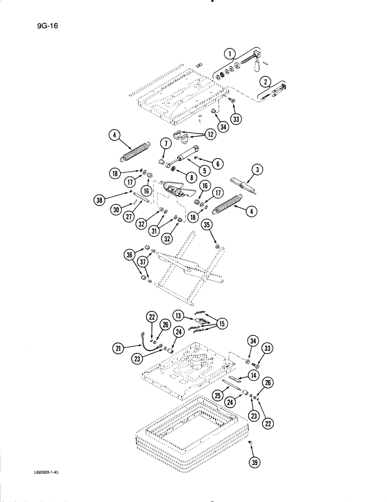 Схема запчастей Case IH 1670 - (9G-16) - SEAT ASSEMBLY, BOSTROM (10) - CAB & AIR CONDITIONING