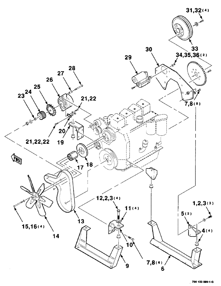 Схема запчастей Case IH 8825 - (02-02) - ENGINE ACCESSORIES AND MOUNTING ASSEMBLIES (02) - ENGINE