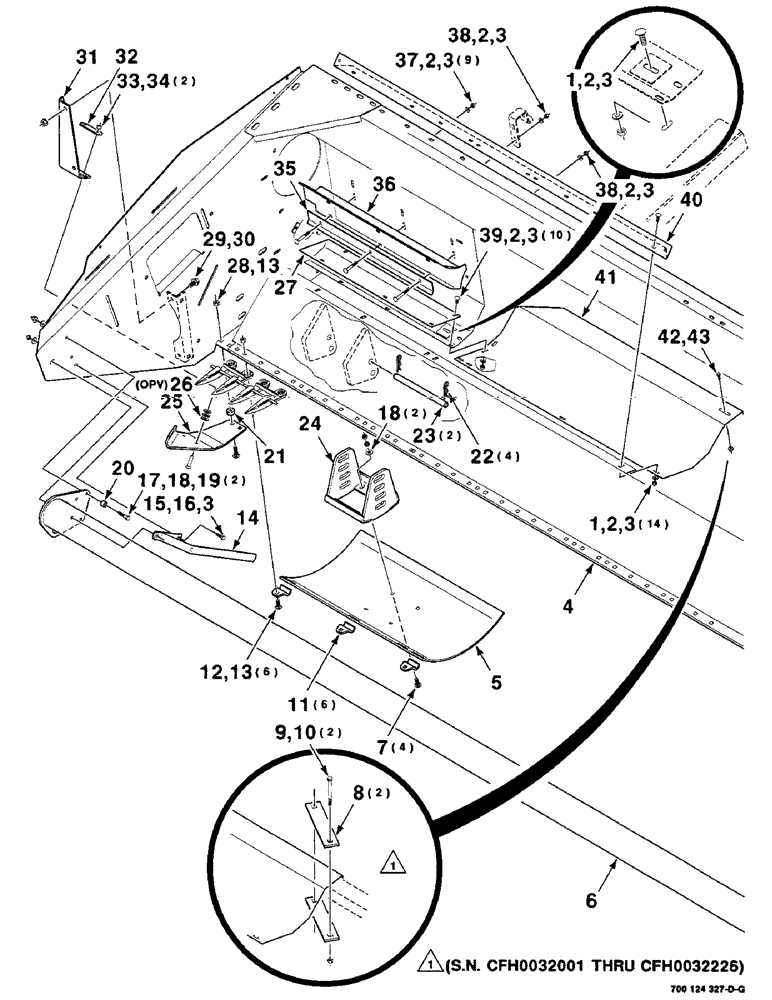 Схема запчастей Case IH 8840 - (7-20) - AUGER PAN, DIVIDER AND SKID SHOE ASM - RIGHT (14 & 16 FT.), (S.N. CFH0032001 THRU CFH0095149) (58) - ATTACHMENTS/HEADERS