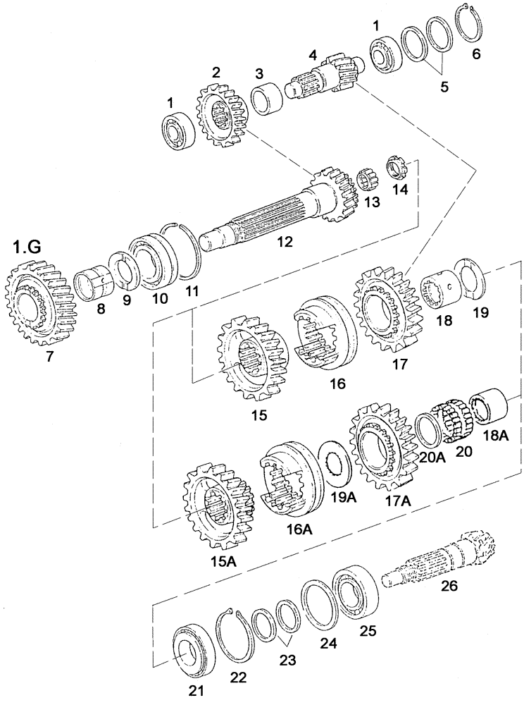 Схема запчастей Case IH C55 - (06-30[01]) - GEAR SHIFTING - FIELD GROUP/ROAD GROUP / 4WD (06) - POWER TRAIN